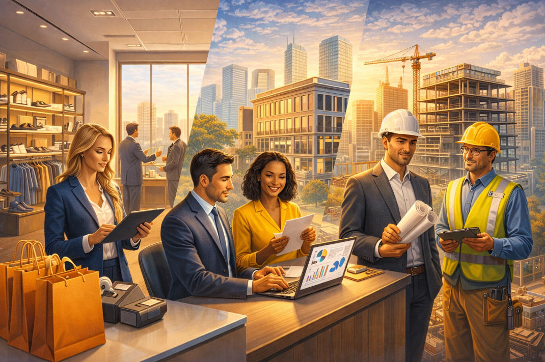 Professional accountant reviewing financial documents