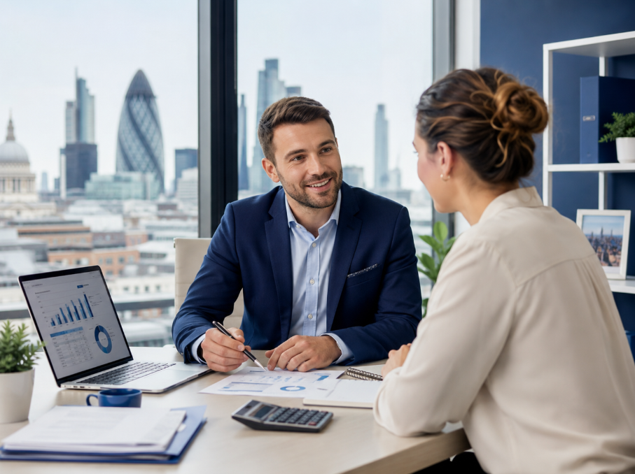 Accountants for small businesses London helping a local business owner with tax and bookkeeping