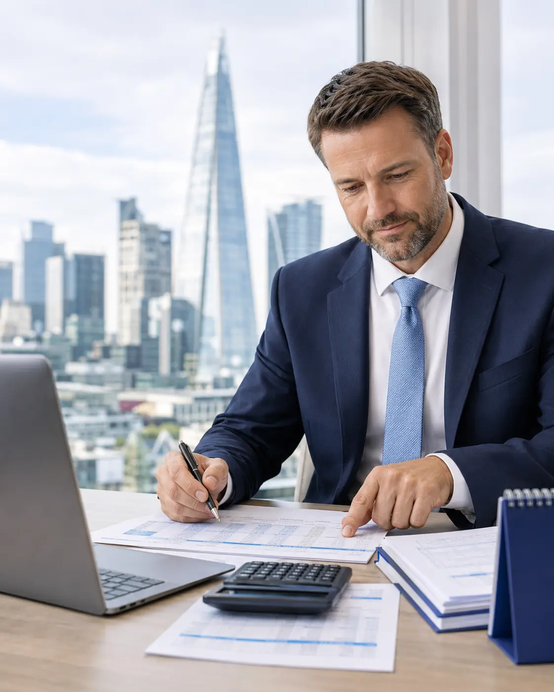 Payroll professional reviewing employer records