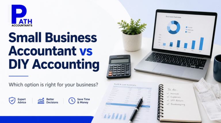 Small Business Accountant vs DIY Accounting guide by Path Accountants for UK business owners
